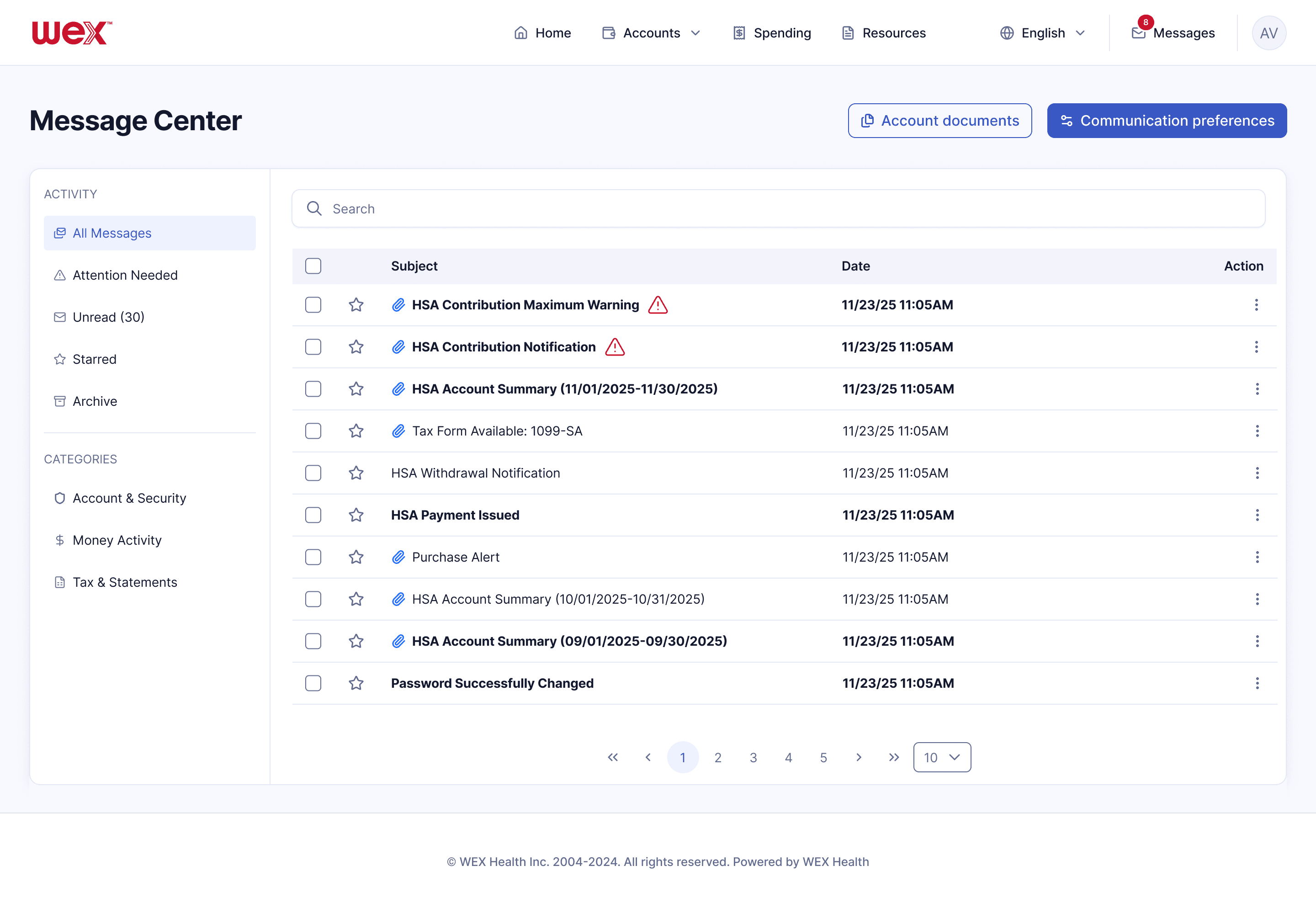 Message Center project preview